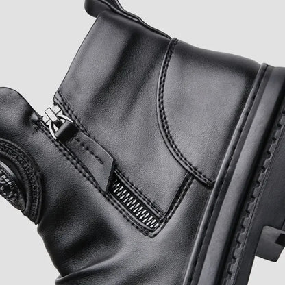 (⏰Last Day 70% OFF🔥)Men's Comfortable Leather Motorcycle Boots Work Boots Waterproof Anti-Slip Anti-Sprain(💯Specialized Boots For Tournaments)