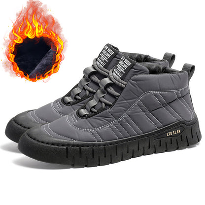 Men's Comfortable Genuine Leather Plush Warm Orthopedic Walking Shoes