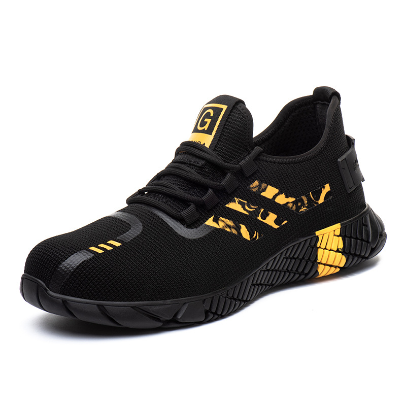 Men Work Boots Casual Trainers Steel Toe Shoes Men Breathable Steel Toe Sneaker Puncture Proof Work Safety Boots
