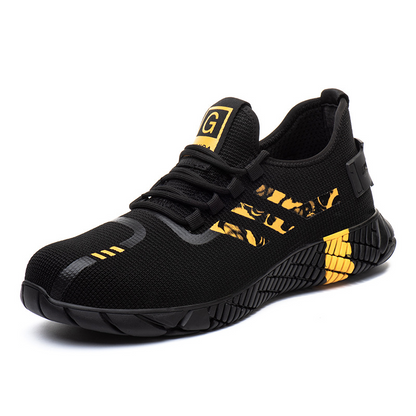Men Work Boots Casual Trainers Steel Toe Shoes Men Breathable Steel Toe Sneaker Puncture Proof Work Safety Boots