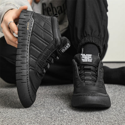 Men's Comfortable Genuine Leather Plush Warm Orthopedic Walking Shoes