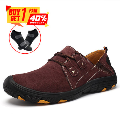 Men Outdoor Hiking Sneakers Non-Slip Toe Protection Casual Walking Leather Loafers