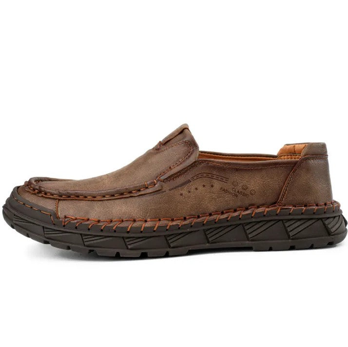 Men Genuine Leather Casual Shoes Comfortable Lightweight Non-Slip Orthopedic Shoes