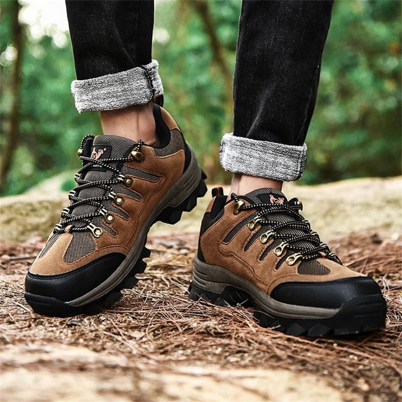 Men's Genuine Leather Comfy Arch Support  Hiking Orthopedic Shoes