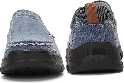 Mens Round Toe Canvas Slip-On Loafers antiskid Walking Casual Shoes