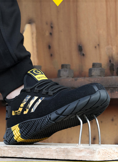 Men Work Boots Casual Trainers Steel Toe Shoes Men Breathable Steel Toe Sneaker Puncture Proof Work Safety Boots