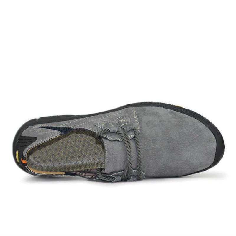 Men Outdoor Hiking Sneakers Non-Slip Toe Protection Casual Walking Leather Loafers