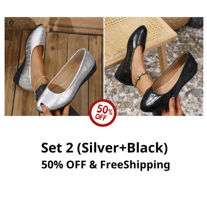 Women's anti-slip round toe slip-on loafers