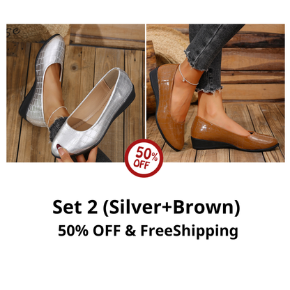 Women's anti-slip round toe slip-on loafers