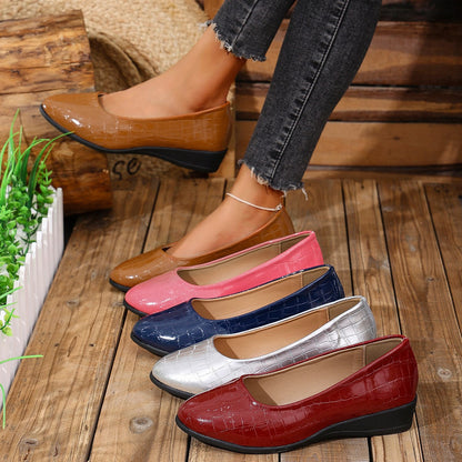 Women's anti-slip round toe slip-on loafers