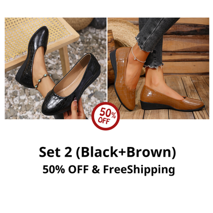 Women's anti-slip round toe slip-on loafers